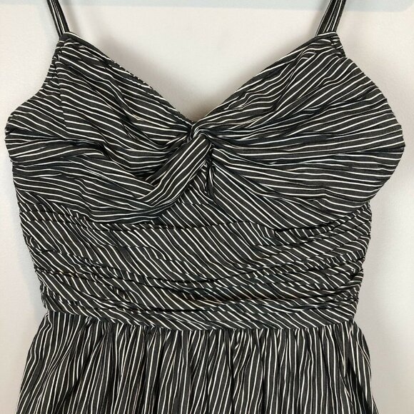 Tracy Reese Gray White Pinstripe SunDress 4 - Picture 3 of 9